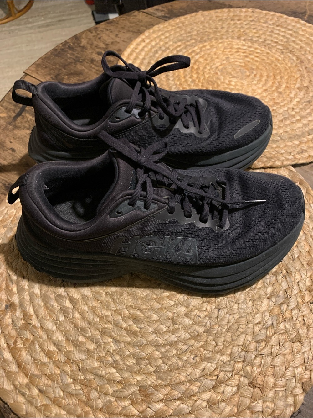Hoka Women’s Bondi 8 All-Black Athletic Running Shoes